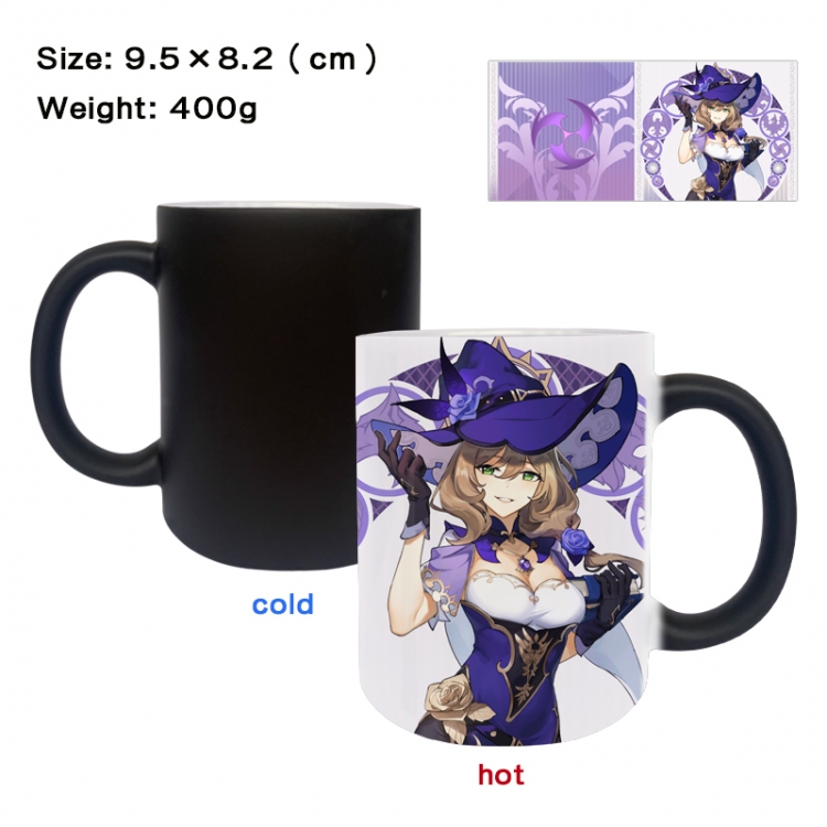 Genshin Impact Anime peripherals color changing ceramic cup tea cup mug 9.5X8.2cm