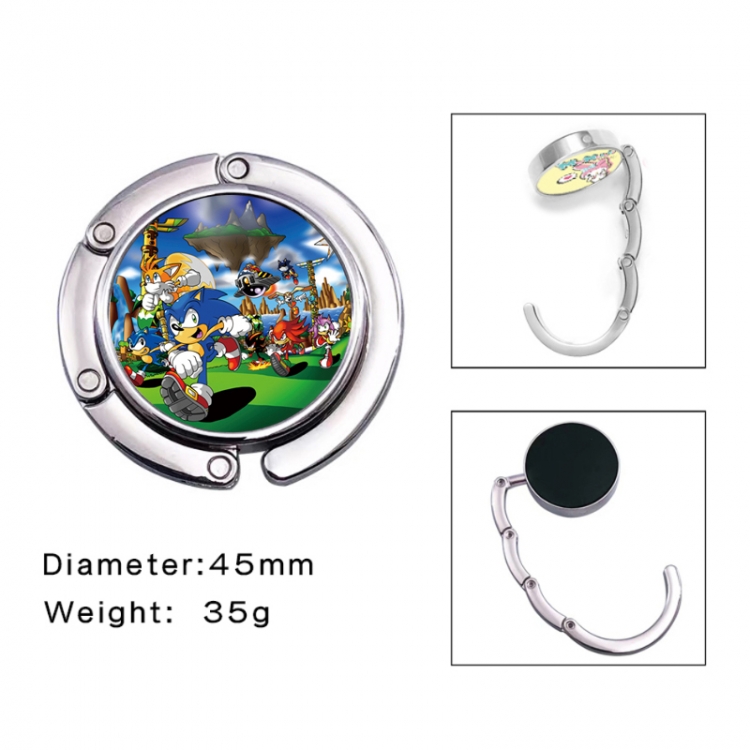 Sonic The Hedgehog Anime folding bag hanger table edge bag hook 45mm