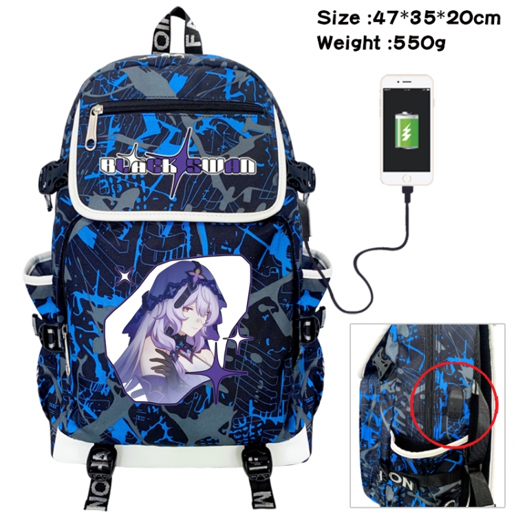 Honkai: Star Rail Camouflage waterproof sail fabric flip backpack student bag 47X35X20CM 550G