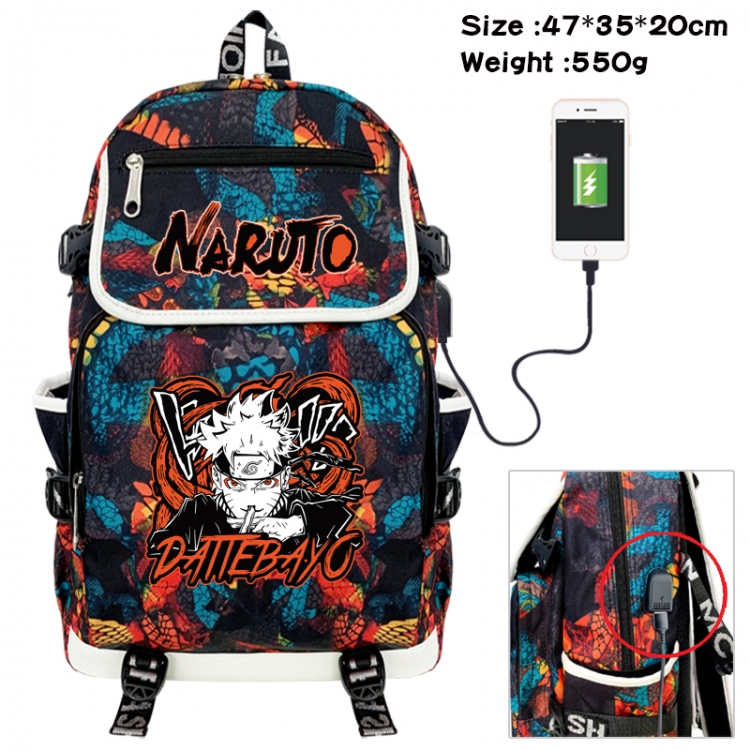Naruto Camouflage waterproof sail fabric flip backpack student bag 47X35X20CM 550G