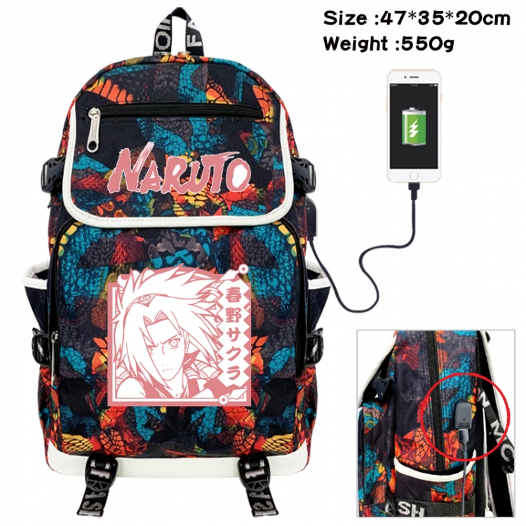 Naruto Camouflage waterproof sail fabric flip backpack student bag 47X35X20CM 550G