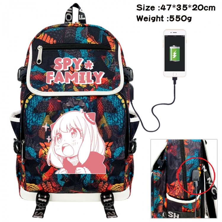 SPYxFAMILY Camouflage waterproof sail fabric flip backpack student bag 47X35X20CM 550G