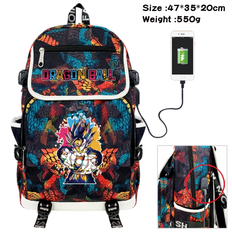 DRAGON BALL Camouflage waterproof sail fabric flip backpack student bag 47X35X20CM 550G