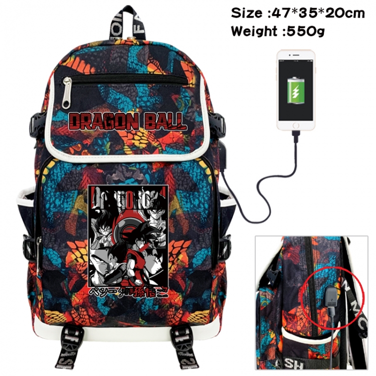 DRAGON BALL Camouflage waterproof sail fabric flip backpack student bag 47X35X20CM 550G