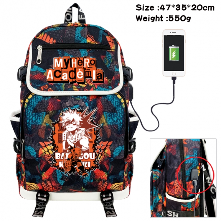 My Hero Academia Camouflage waterproof sail fabric flip backpack student bag 47X35X20CM 550G
