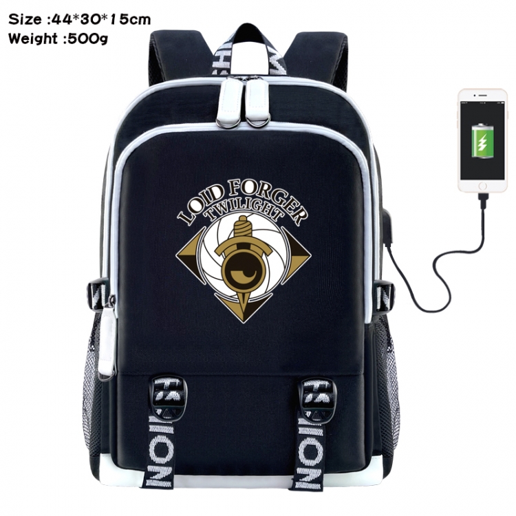 SPYxFAMILY Anime Double Zipper Data Backpack 44X30X15CM