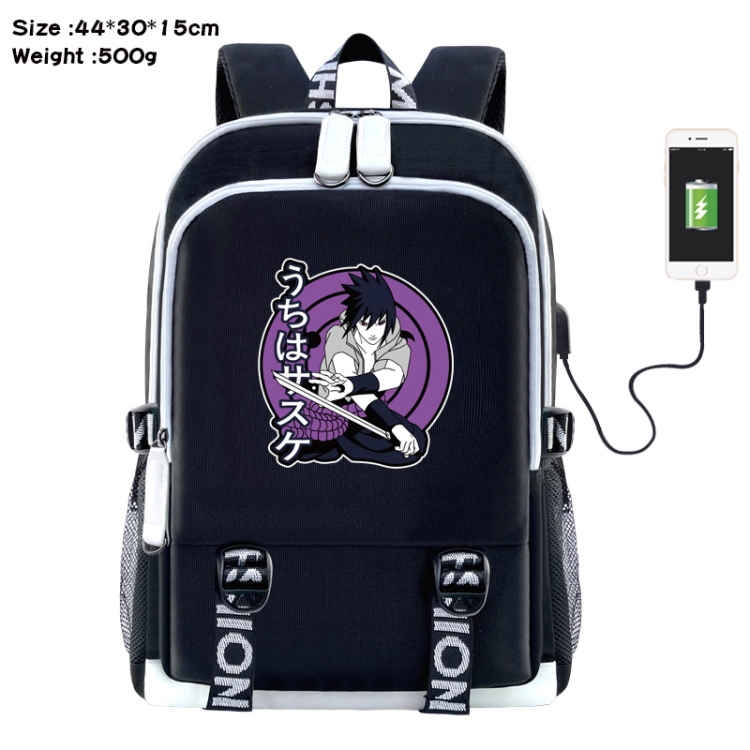 Naruto Anime Double Zipper Data Backpack 44X30X15CM