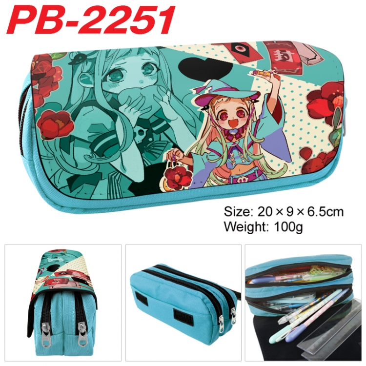 Toilet-bound Hanako-kun Anime double-layer pu leather printing pencil case 20x9x6.5cm