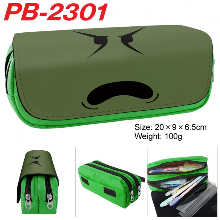Roblox Anime double-layer pu leather printing pencil case 20x9x6.5cm PB-2301