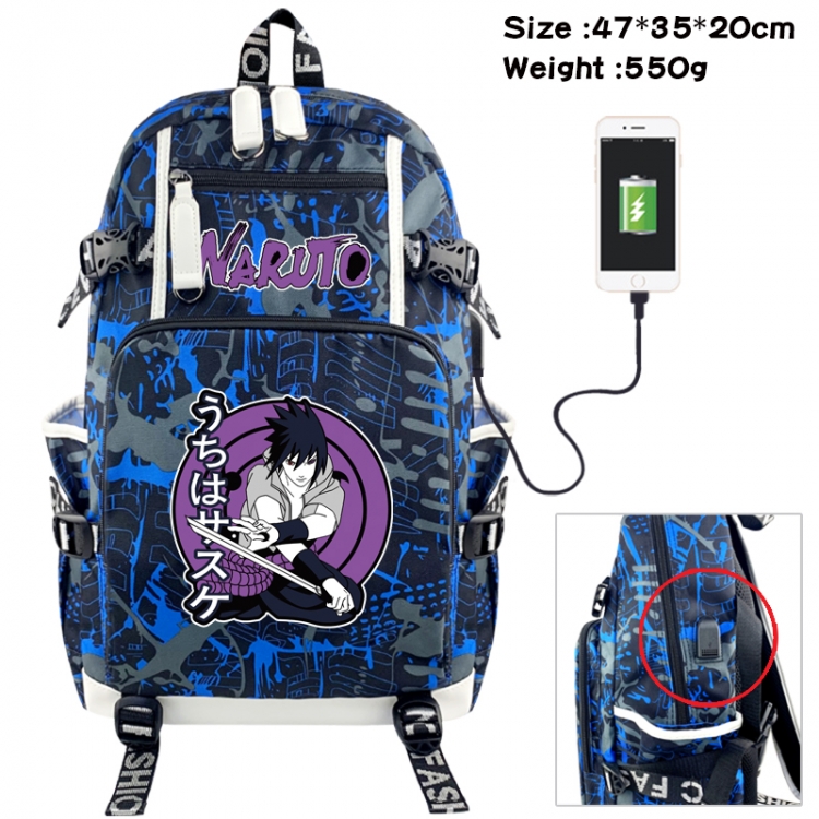 Naruto Camouflage waterproof sail fabric flip backpack student bag 47X35X20CM 550G