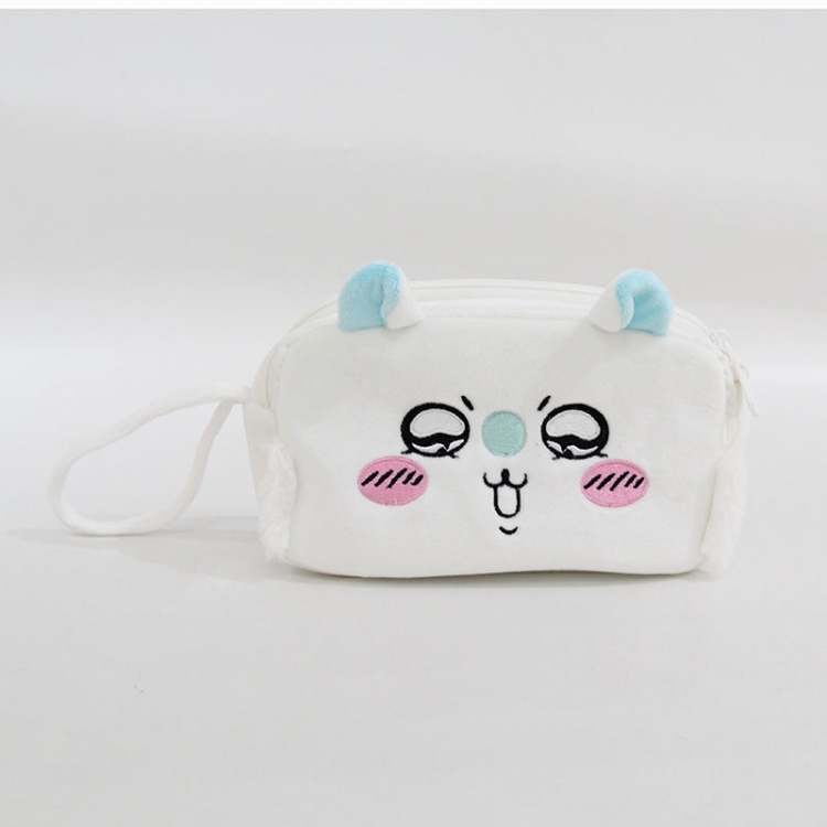 Self deprecating bear  Crystal Super Soft+PP Cotton Plush Makeup Bag 22x13x6cm
