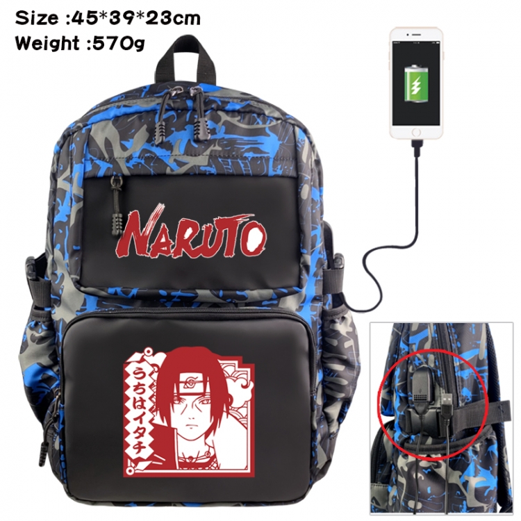 Naruto Anime waterproof nylon camouflage backpack School Bag 45X39X23CM