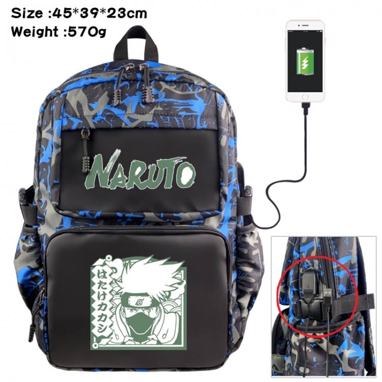 Naruto Anime waterproof nylon camouflage backpack School Bag 45X39X23CM