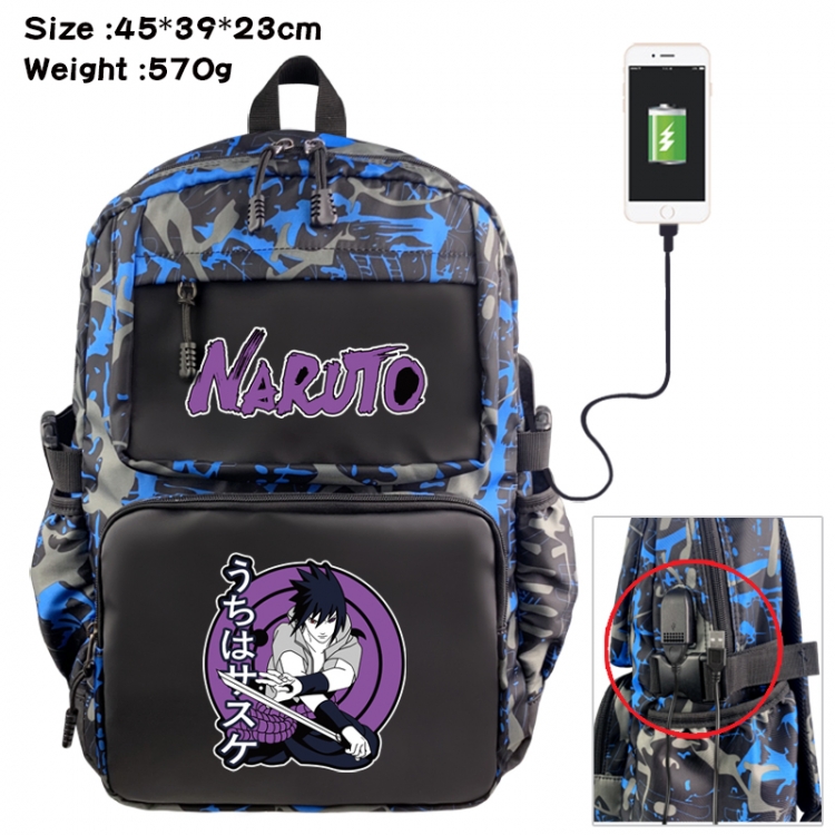 Naruto Anime waterproof nylon camouflage backpack School Bag 45X39X23CM