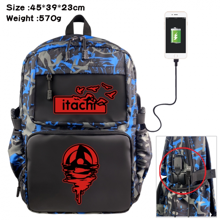 Naruto Anime waterproof nylon camouflage backpack School Bag 45X39X23CM