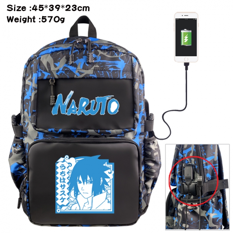 Naruto Anime waterproof nylon camouflage backpack School Bag 45X39X23CM