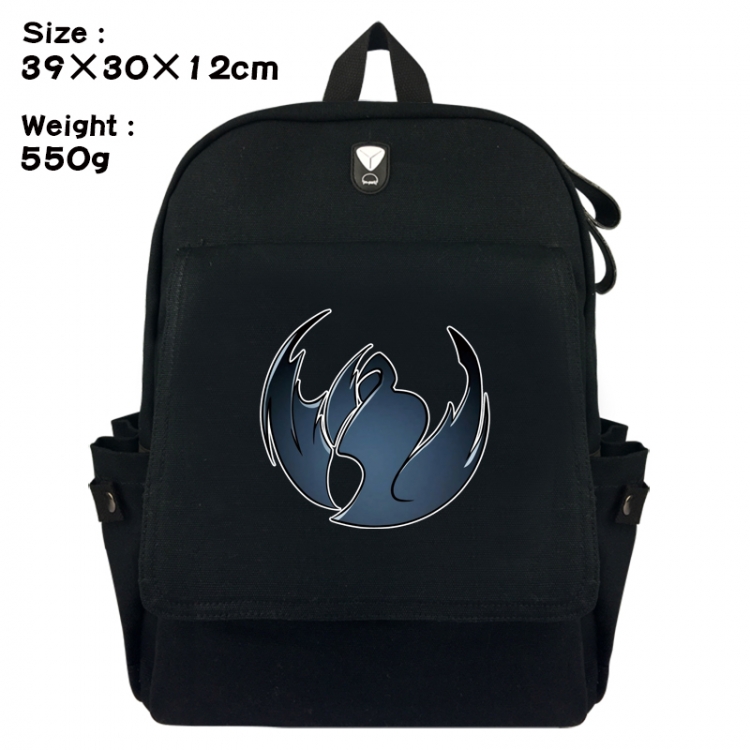 Solo Leveling:Arise Canvas Flip Backpack Student Schoolbag Headphone Hole 39X30X12CM 