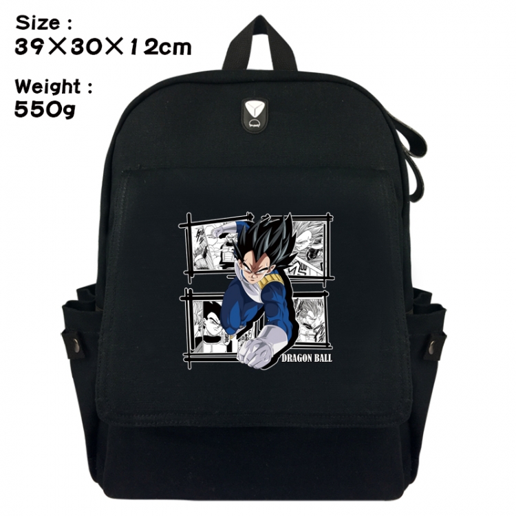DRAGON BALL Canvas Flip Backpack Student Schoolbag Headphone Hole 39X30X12CM 