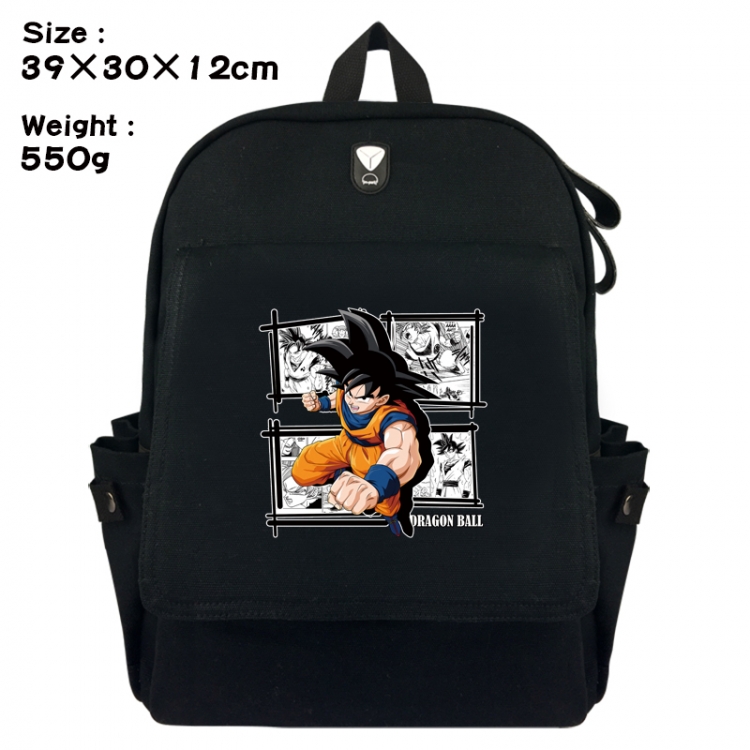 DRAGON BALL Canvas Flip Backpack Student Schoolbag Headphone Hole 39X30X12CM 