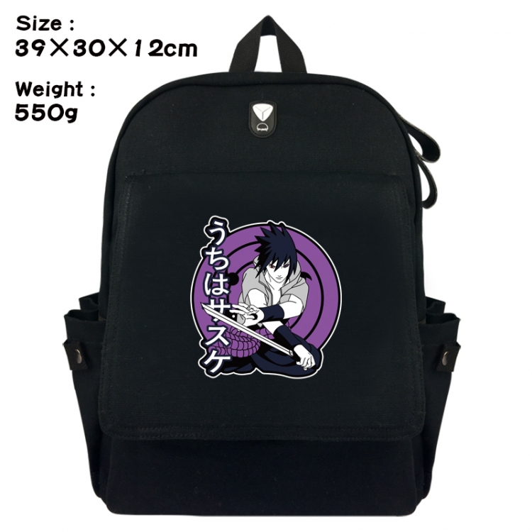 Naruto Canvas Flip Backpack Student Schoolbag Headphone Hole 39X30X12CM 