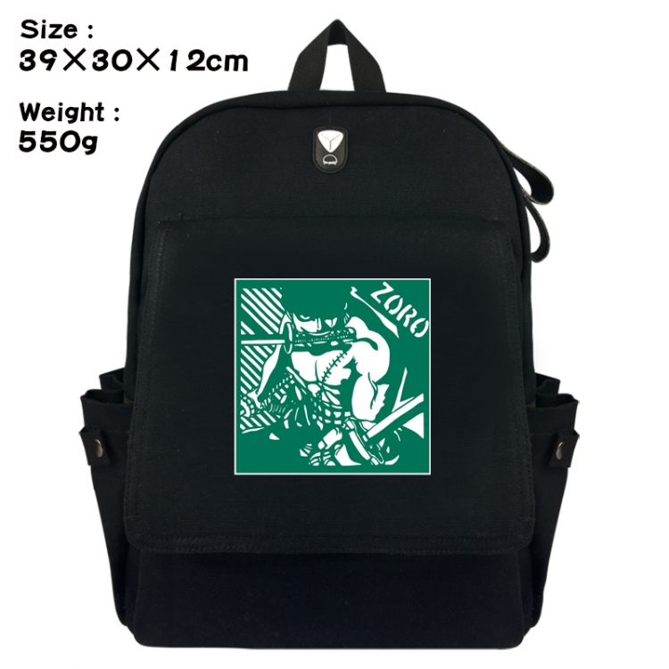 One Piece Canvas Flip Backpack Student Schoolbag Headphone Hole 39X30X12CM 