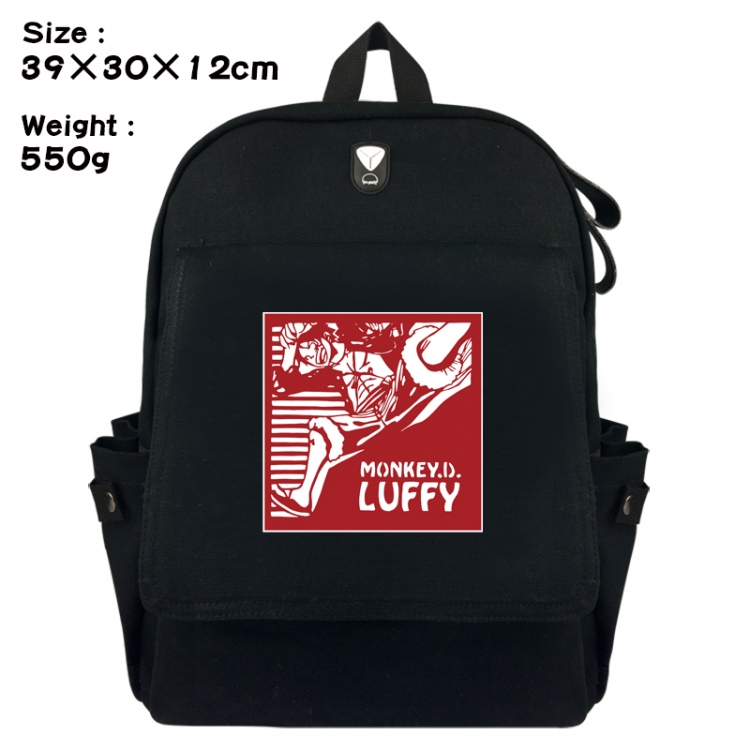 One Piece Canvas Flip Backpack Student Schoolbag Headphone Hole 39X30X12CM 
