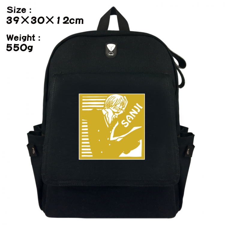 One Piece Canvas Flip Backpack Student Schoolbag Headphone Hole 39X30X12CM 