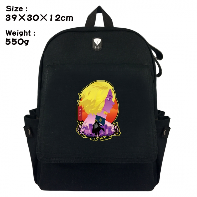 Tokyo Revengers Canvas Flip Backpack Student Schoolbag Headphone Hole 39X30X12CM 