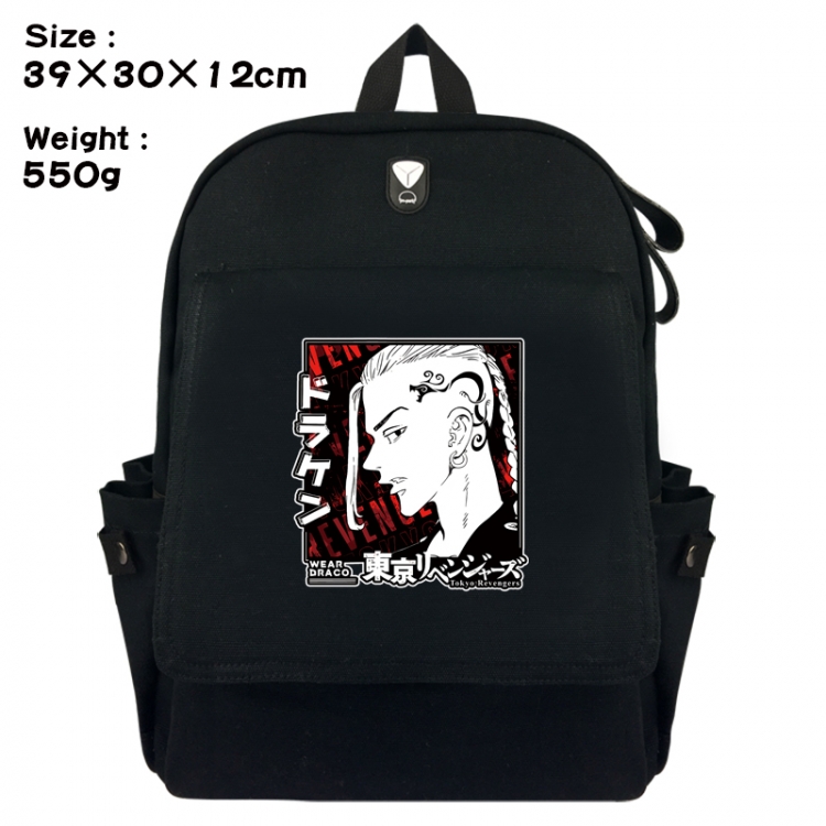 Tokyo Revengers Canvas Flip Backpack Student Schoolbag Headphone Hole 39X30X12CM
