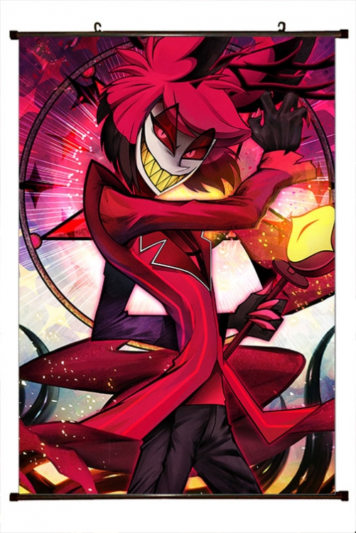 Hazbin Hotel Anime black Plastic rod Cloth painting Wall Scroll 60X90CM 