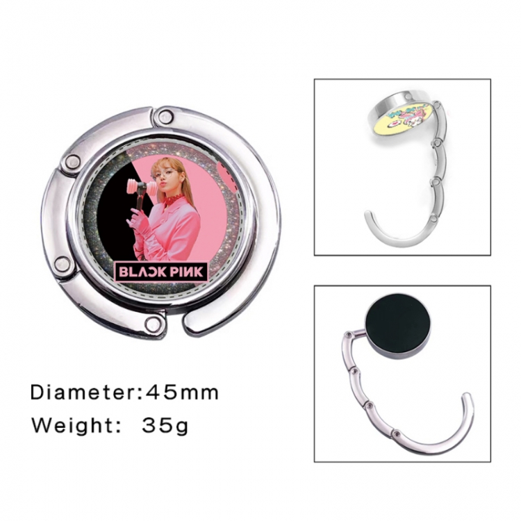 BLACK PINK Anime folding bag hanger table edge bag hook 45mm