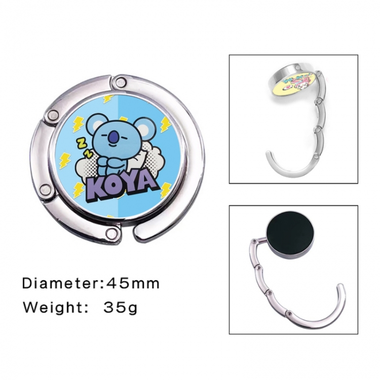 BTS Anime folding bag hanger table edge bag hook 45mm