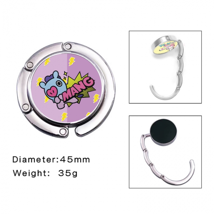 BTS Anime folding bag hanger table edge bag hook 45mm