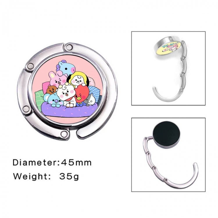 BTS Anime folding bag hanger table edge bag hook 45mm