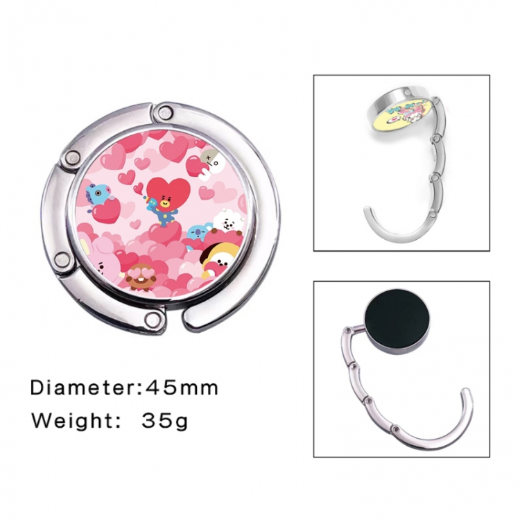 BTS Anime folding bag hanger table edge bag hook 45mm