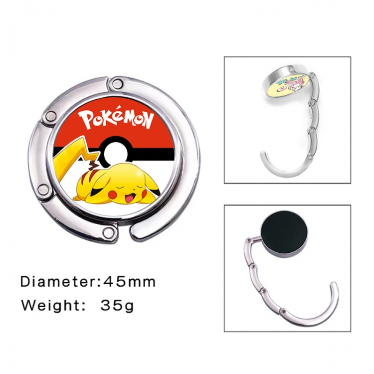 Pokemon Anime folding bag hanger table edge bag hook 45mm