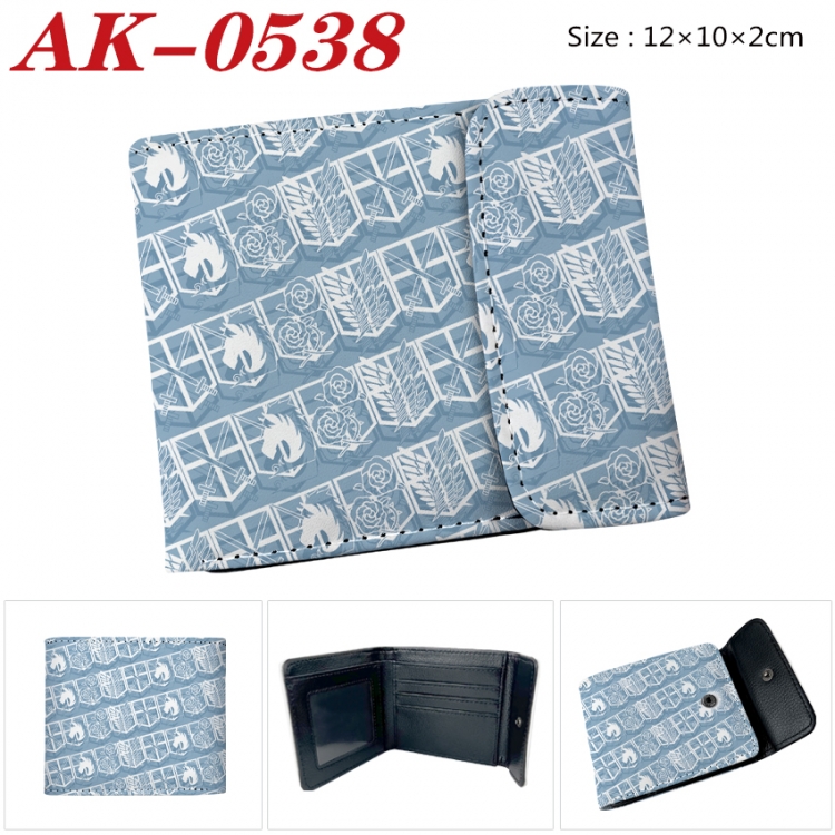 Shingeki no Kyojin Anime PU leather full color buckle 20% off wallet 12X10X2CM AK-0538