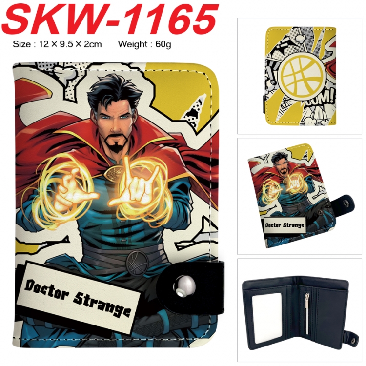 Superheroes Anime vertical button folding wallet 12X9.5X2CM 60g  SKW-1165