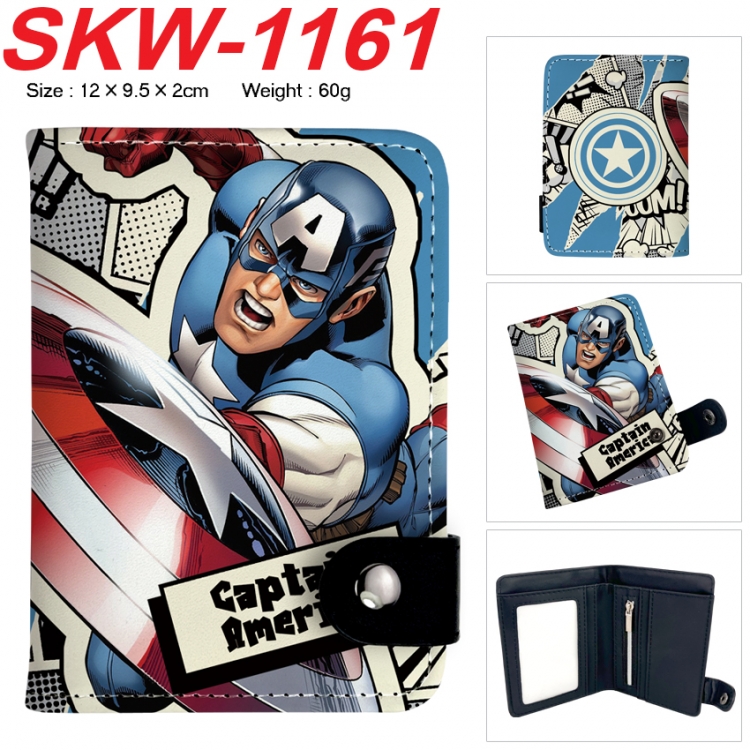 Superheroes Anime vertical button folding wallet 12X9.5X2CM 60g SKW-1161