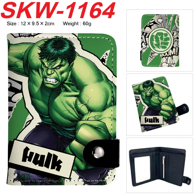 Superheroes Anime vertical button folding wallet 12X9.5X2CM 60g  SKW-1164