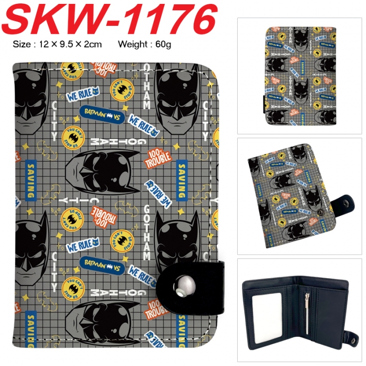 Superheroes Anime vertical button folding wallet 12X9.5X2CM 60g SKW-1176