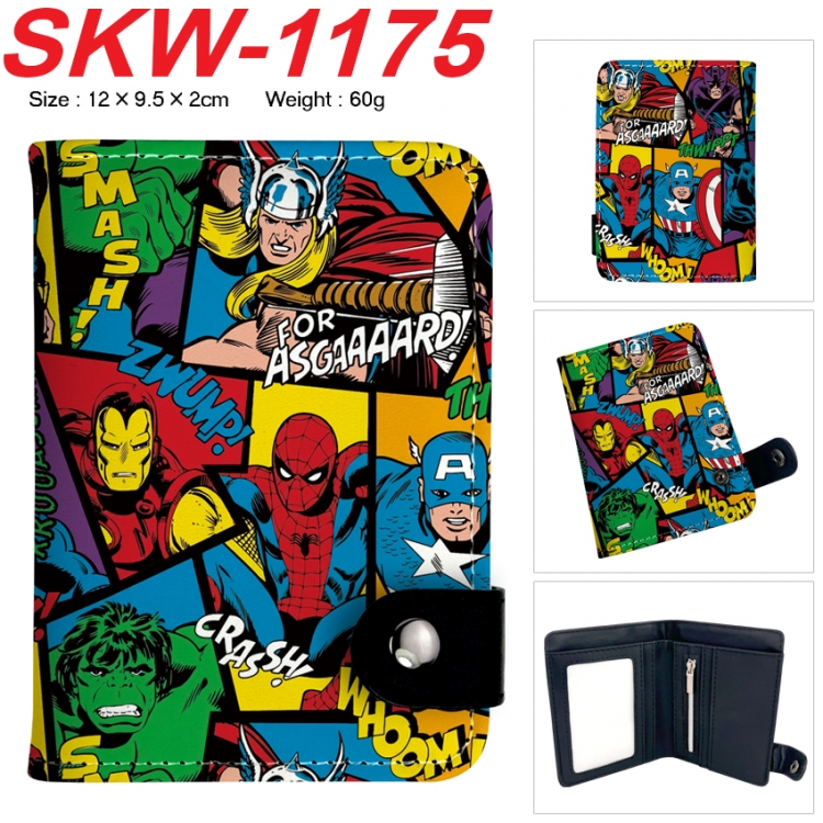Superheroes Anime vertical button folding wallet 12X9.5X2CM 60g SKW-1175