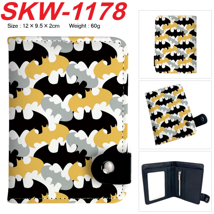 Superheroes Anime vertical button folding wallet 12X9.5X2CM 60g SKW-1178