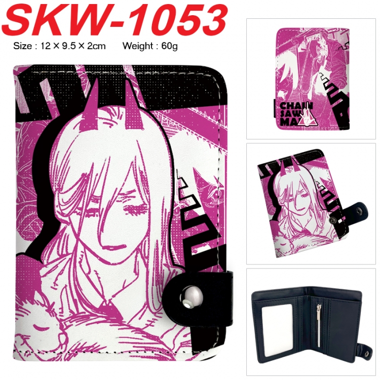 Chainsawman Anime vertical button folding wallet 12X9.5X2CM 60g  SKW-1053