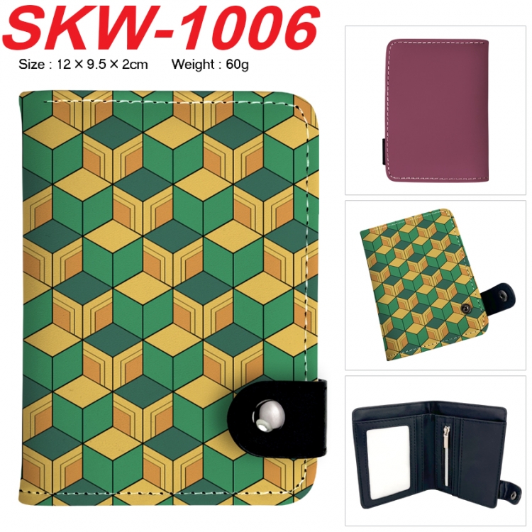 Demon Slayer Kimets Anime vertical button folding wallet 12X9.5X2CM 60g