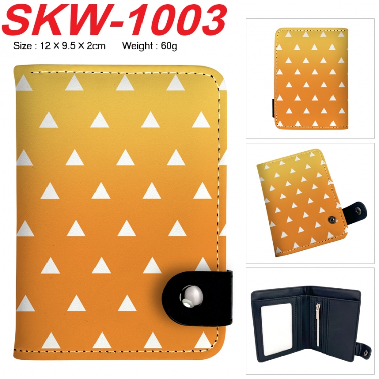 Demon Slayer Kimets Anime vertical button folding wallet 12X9.5X2CM 60g