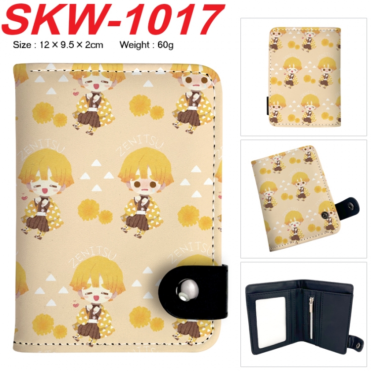 Demon Slayer Kimets Anime vertical button folding wallet 12X9.5X2CM 60g