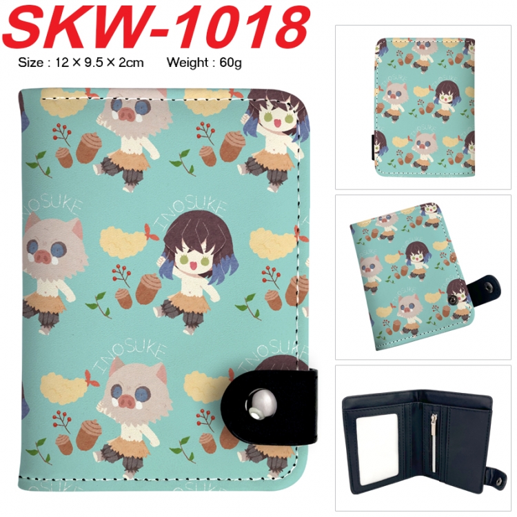 Demon Slayer Kimets Anime vertical button folding wallet 12X9.5X2CM 60g