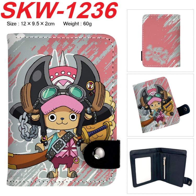 One Piece Anime vertical button folding wallet 12X9.5X2CM 60g