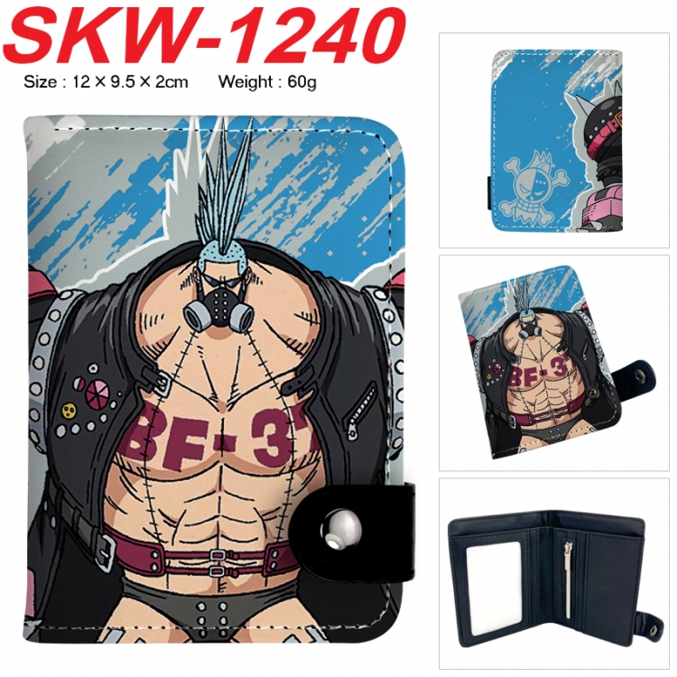 One Piece Anime vertical button folding wallet 12X9.5X2CM 60g